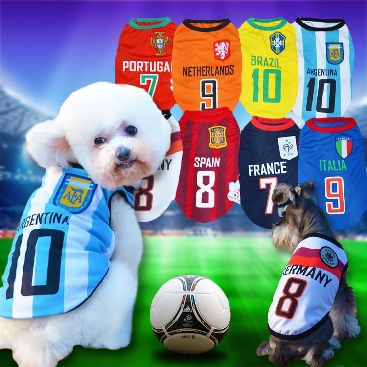 Dog Wearing Dog Soccer Jersey Barcelona FC Dog Jersey 25/26